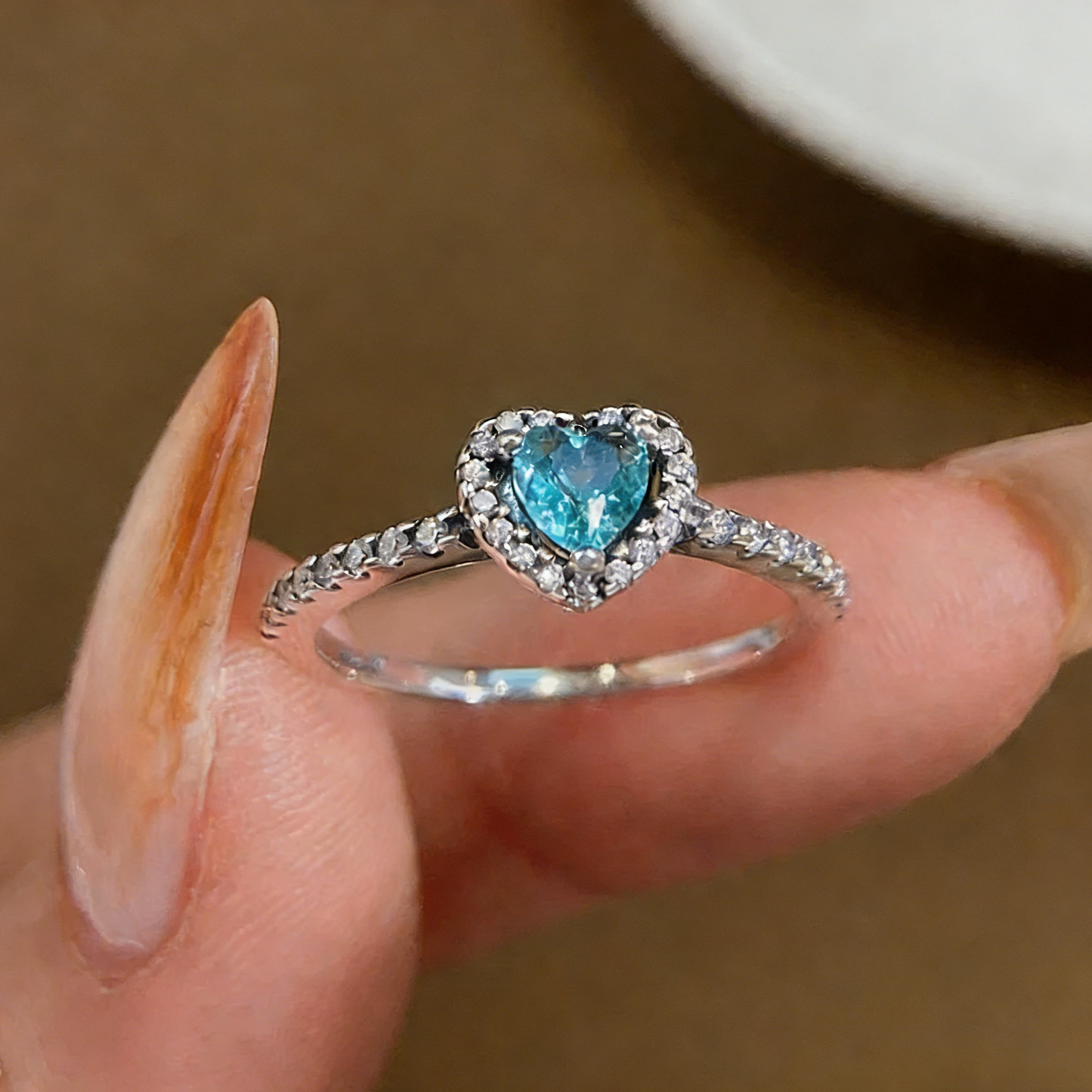 ElaraBond Sweetheart CZ Heart Solitaire Ring