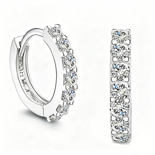 ElaraBond Radiance Pavé CZ Huggie Hoop Earrings