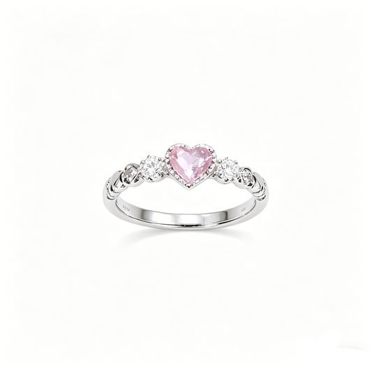 Elara Bond Rosé Crystal Heart Ring
