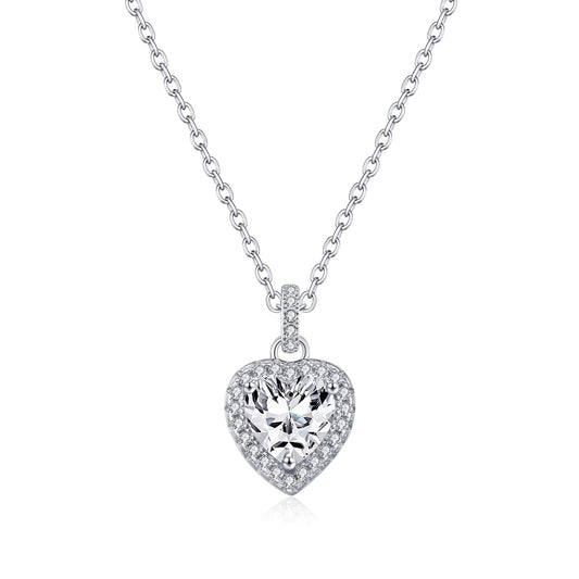 ElaraBond Eternal Love Pavé CZ Heart Necklace