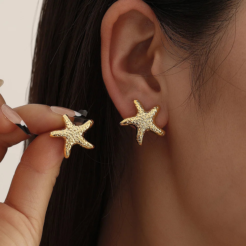 ElaraBond Coquille Ocean Shell Texture Studs
