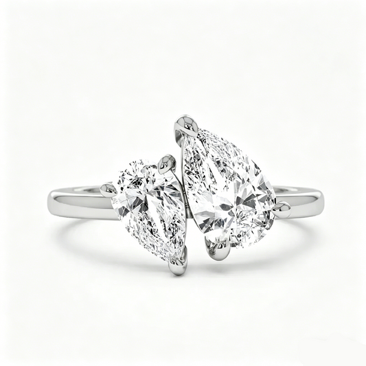 ElaraBond Goutte Water Drop Zircon Ring