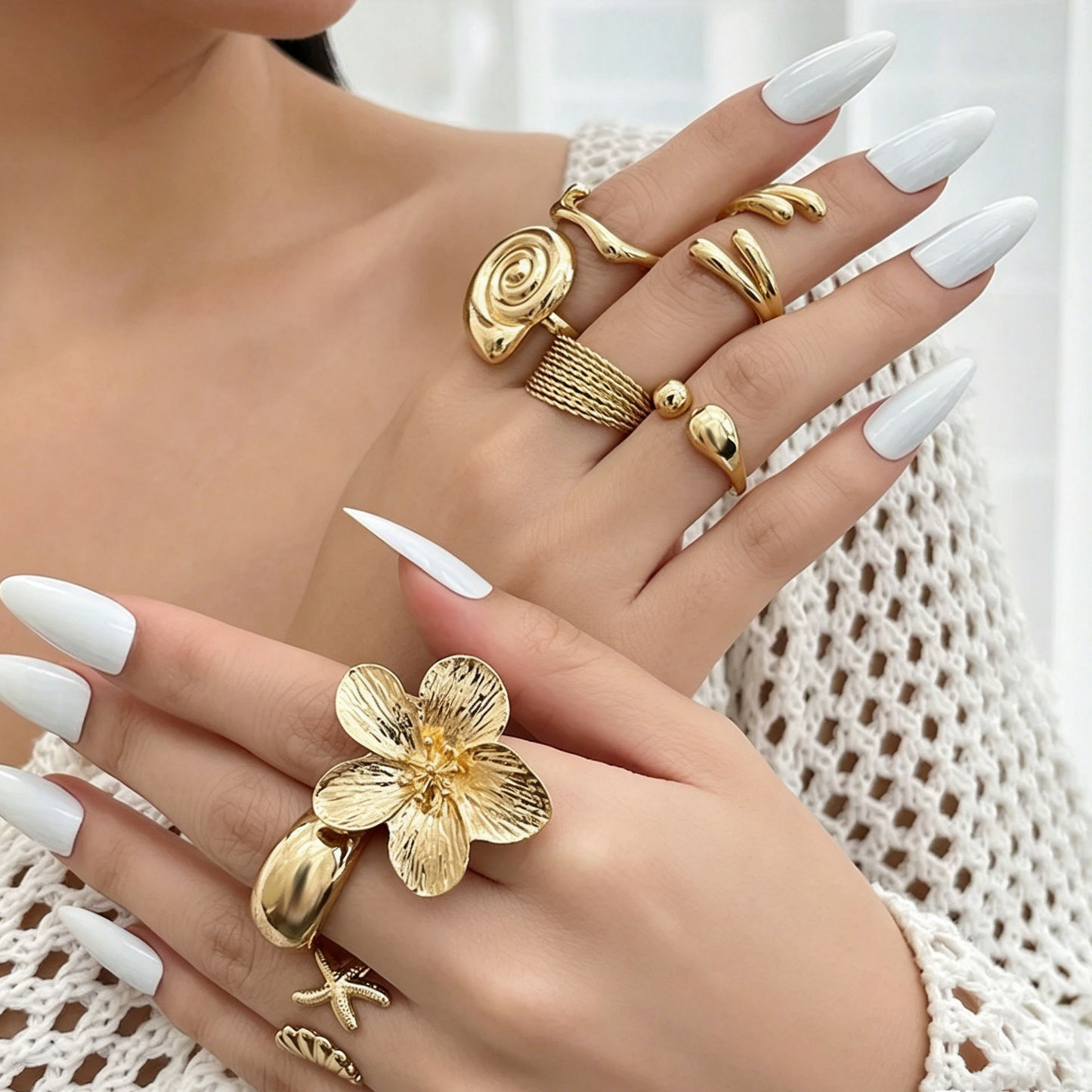 Elara Bond Soleil Bohemian Gold Ring Set