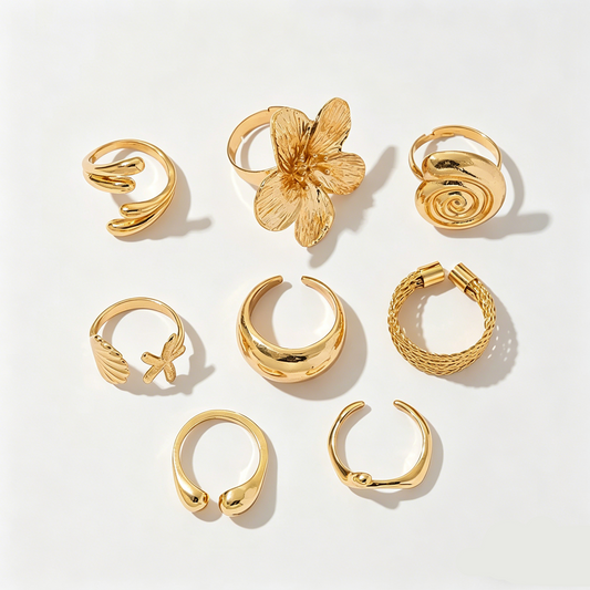 Elara Bond Soleil Bohemian Gold Ring Set