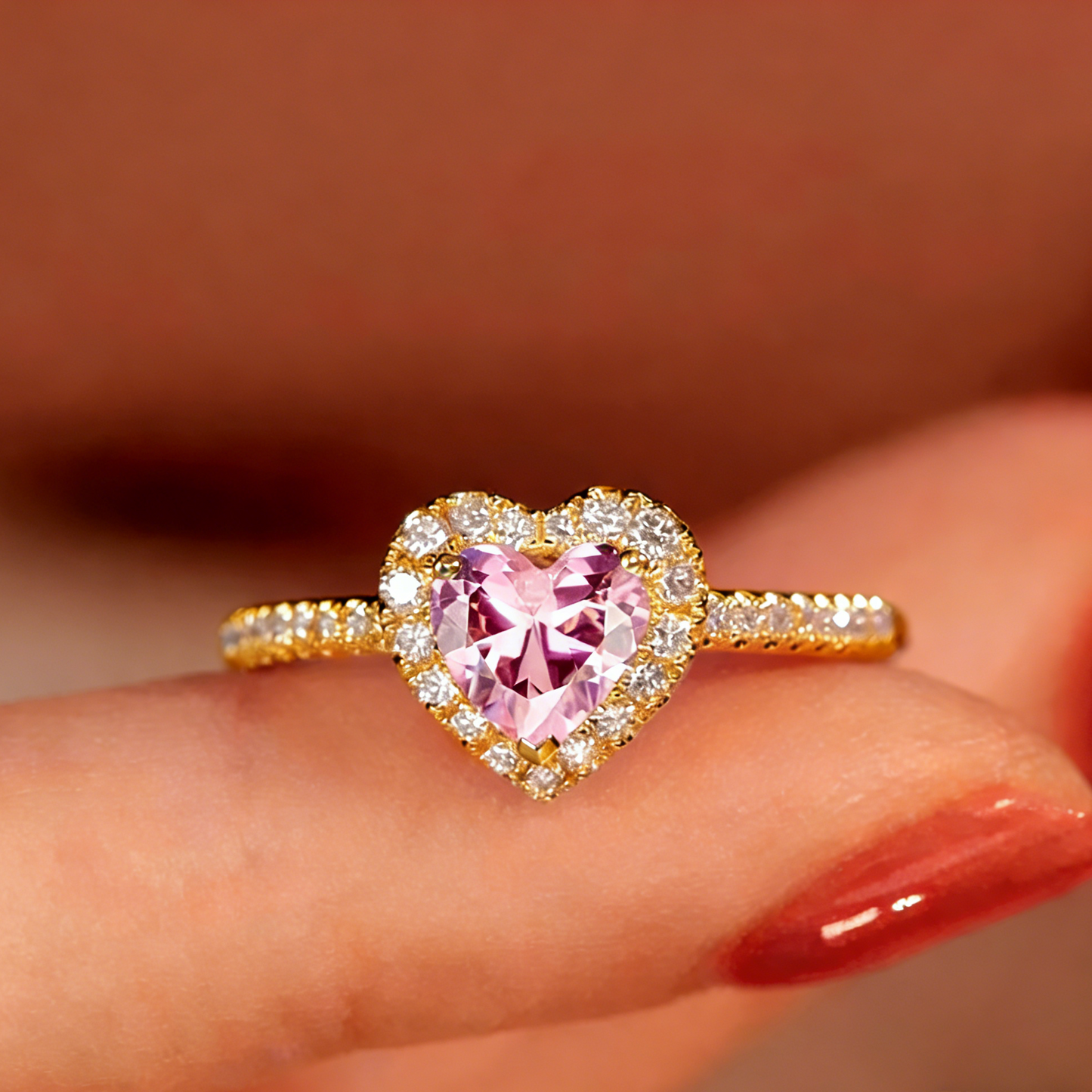 ElaraBond Sweetheart CZ Heart Solitaire Ring
