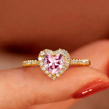 ElaraBond Sweetheart CZ Heart Solitaire Ring