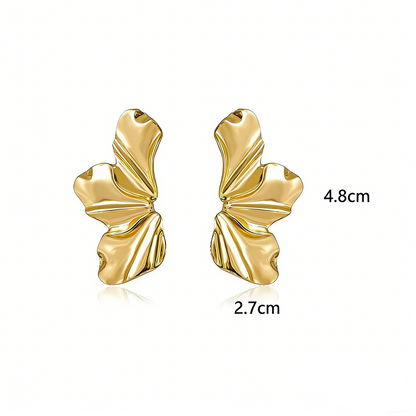 ElaraBond  Soleil Sculptural Gold Dangle Earrings