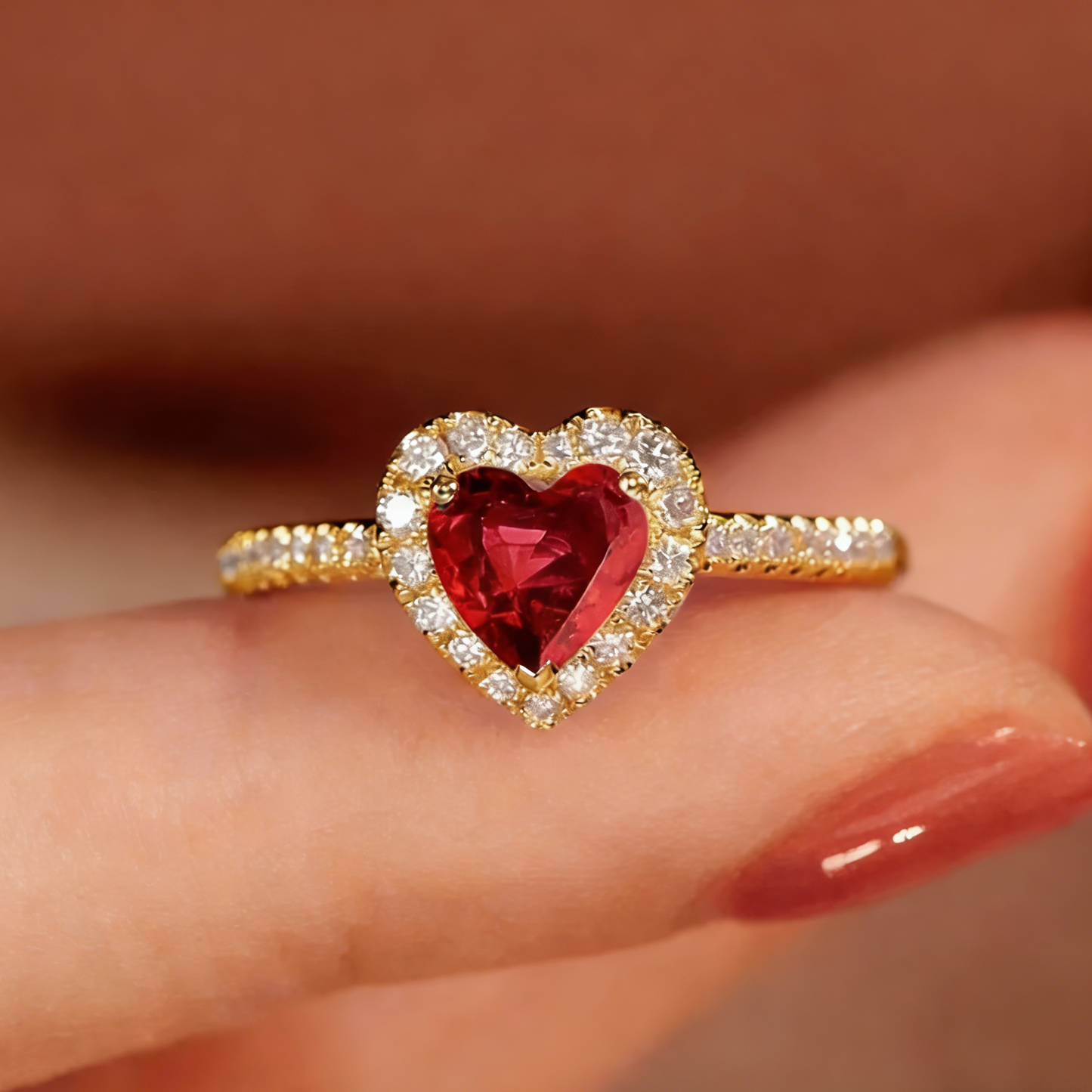 ElaraBond Sweetheart CZ Heart Solitaire Ring