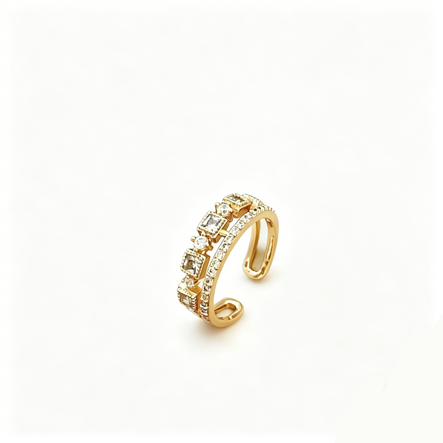Elara Bond Géo Hollow Geometric Statement Ring