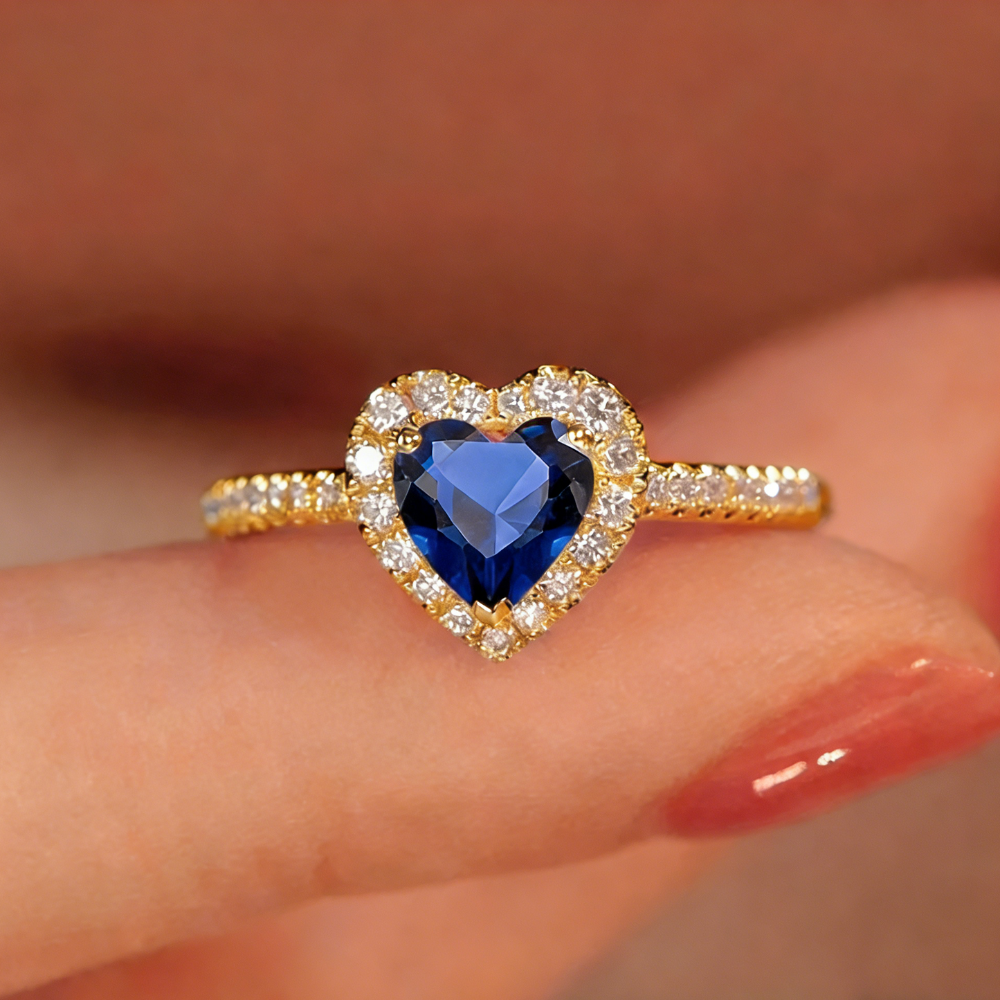 ElaraBond Sweetheart CZ Heart Solitaire Ring