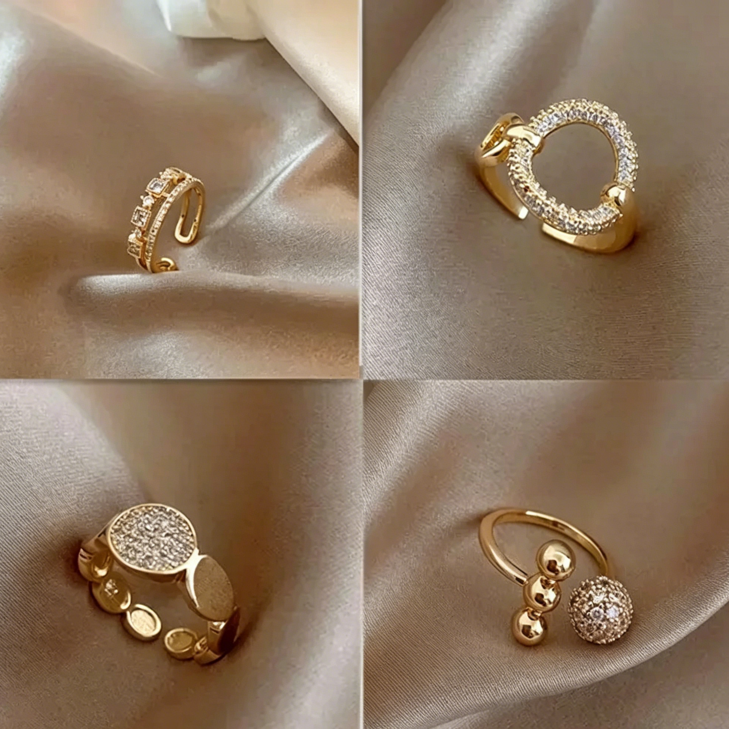 Elara Bond Géo Hollow Geometric Statement Ring