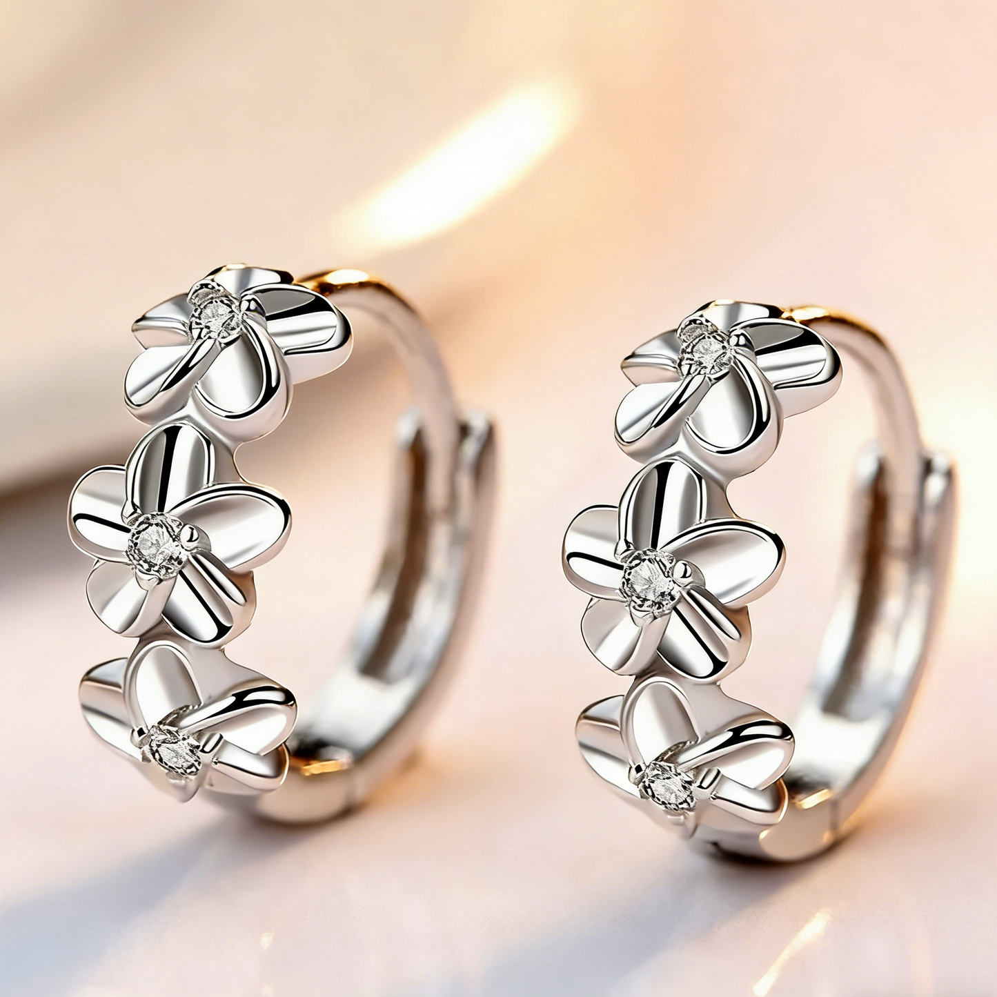ElaraBond Petal Crystal Zircon Stud Earrings