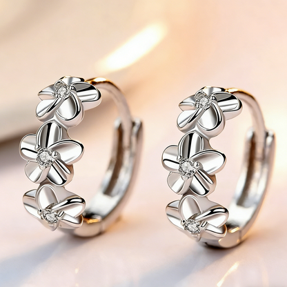 ElaraBond Petal Crystal Zircon Stud Earrings