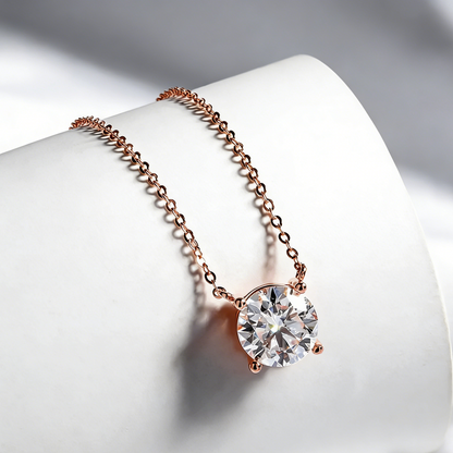 ElaraBond  Moissanite Solitaire Pendant Necklace