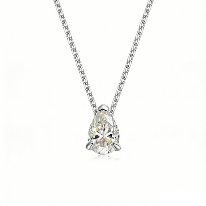 ElaraBond  Pear Cut Moissanite Pendant Necklace