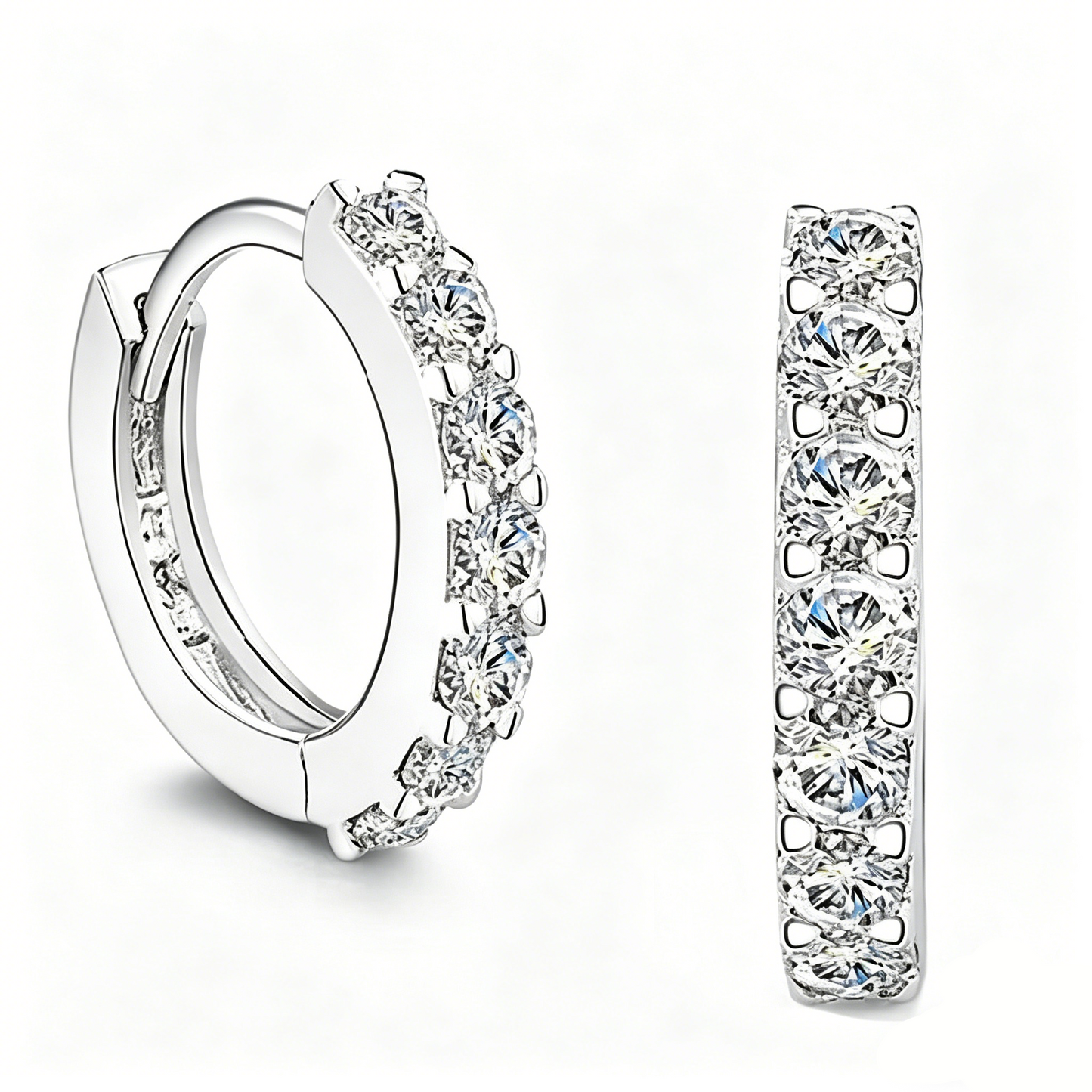 ElaraBond Radiance Pavé CZ Huggie Hoop Earrings