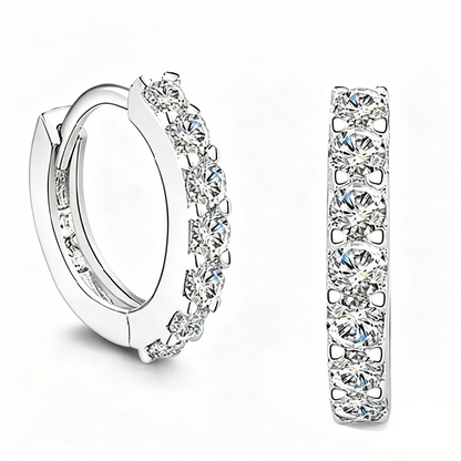 ElaraBond Radiance Pavé CZ Huggie Hoop Earrings