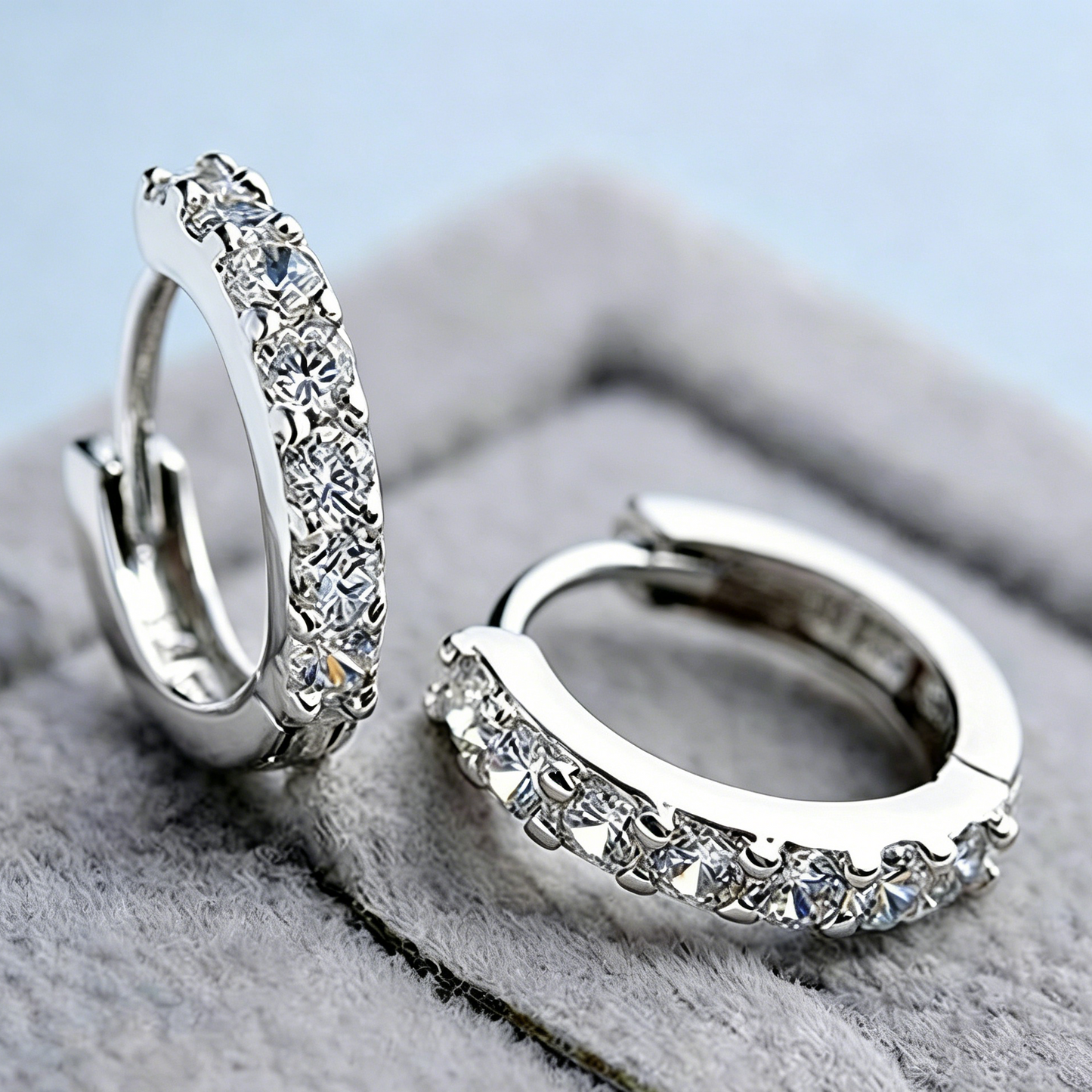 ElaraBond Radiance Pavé CZ Huggie Hoop Earrings