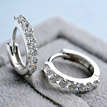 ElaraBond Radiance Pavé CZ Huggie Hoop Earrings