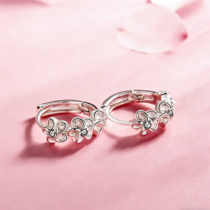 ElaraBond Petal Crystal Zircon Stud Earrings
