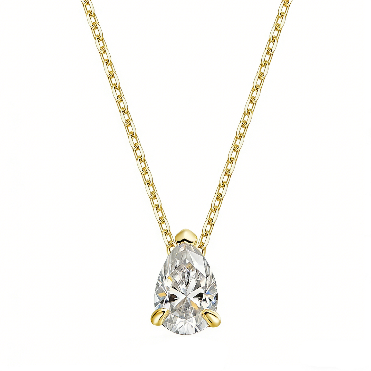ElaraBond  Pear Cut Moissanite Pendant Necklace