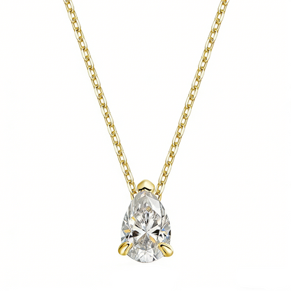ElaraBond  Pear Cut Moissanite Pendant Necklace