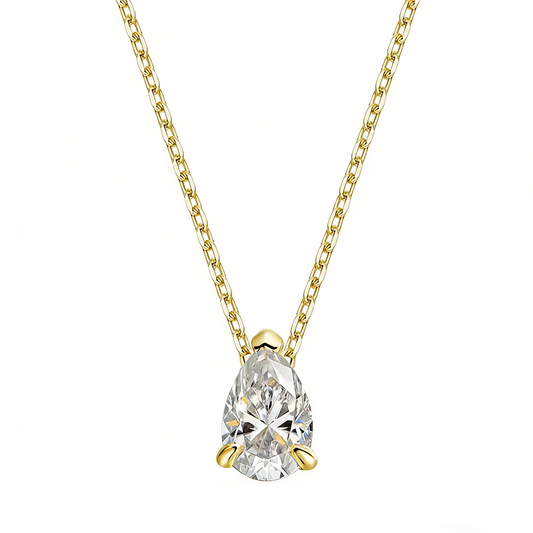 ElaraBond  Pear Cut Moissanite Pendant Necklace