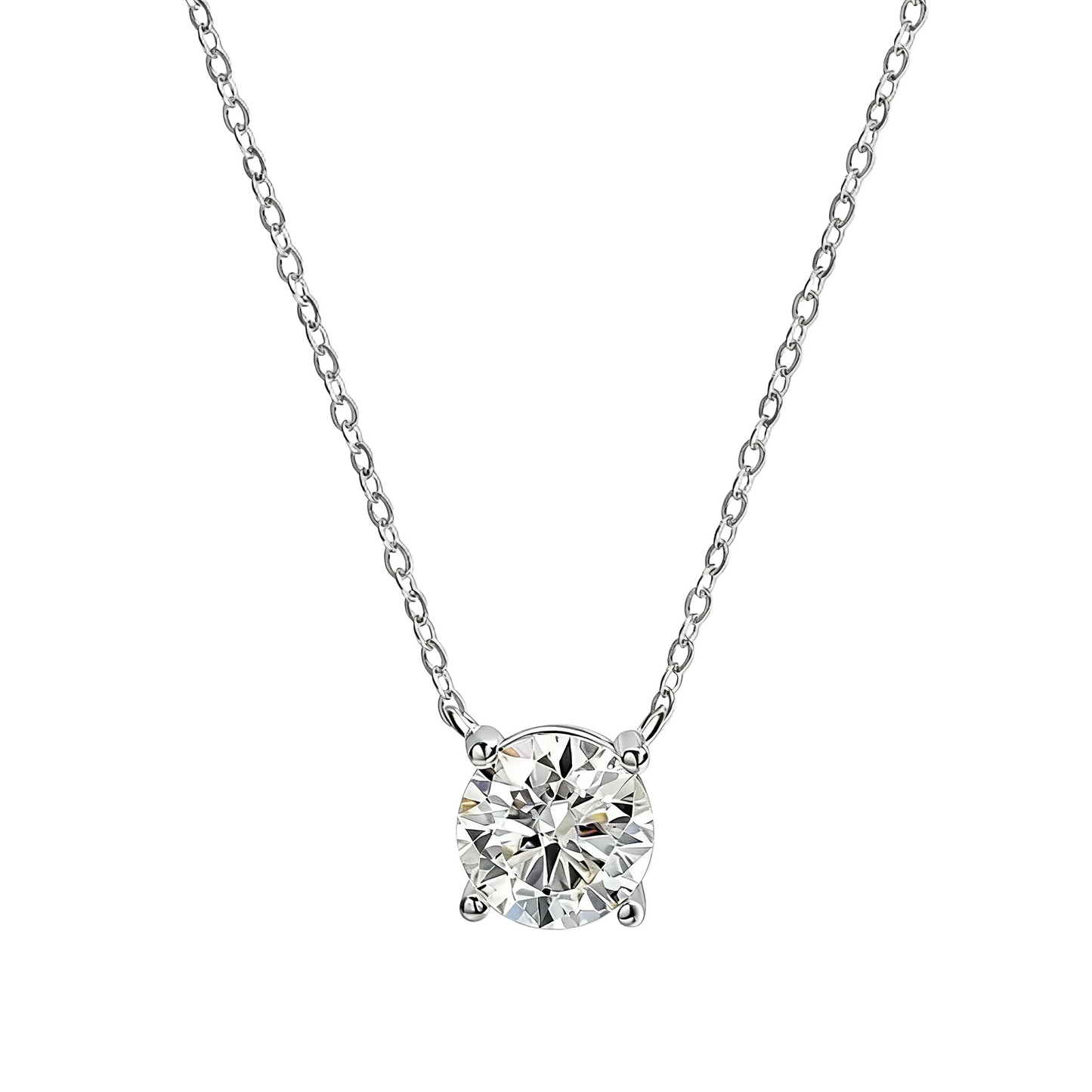 ElaraBond  Moissanite Solitaire Pendant Necklace