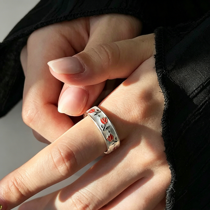 Elara Bond Fleur Enamel Tulip Ring
