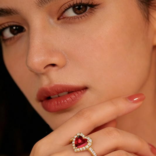 ElaraBond Sweetheart CZ Heart Solitaire Ring