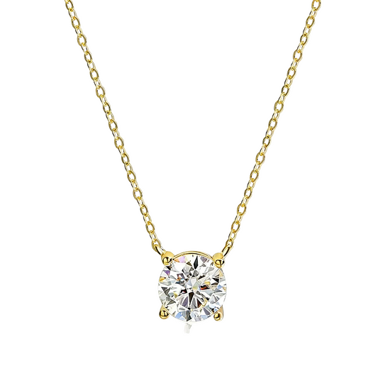 ElaraBond  Moissanite Solitaire Pendant Necklace