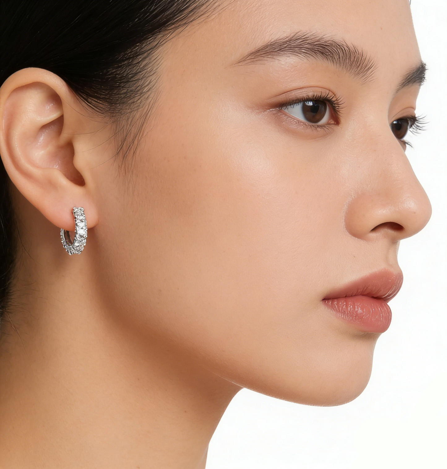 ElaraBond Radiance Pavé CZ Huggie Hoop Earrings