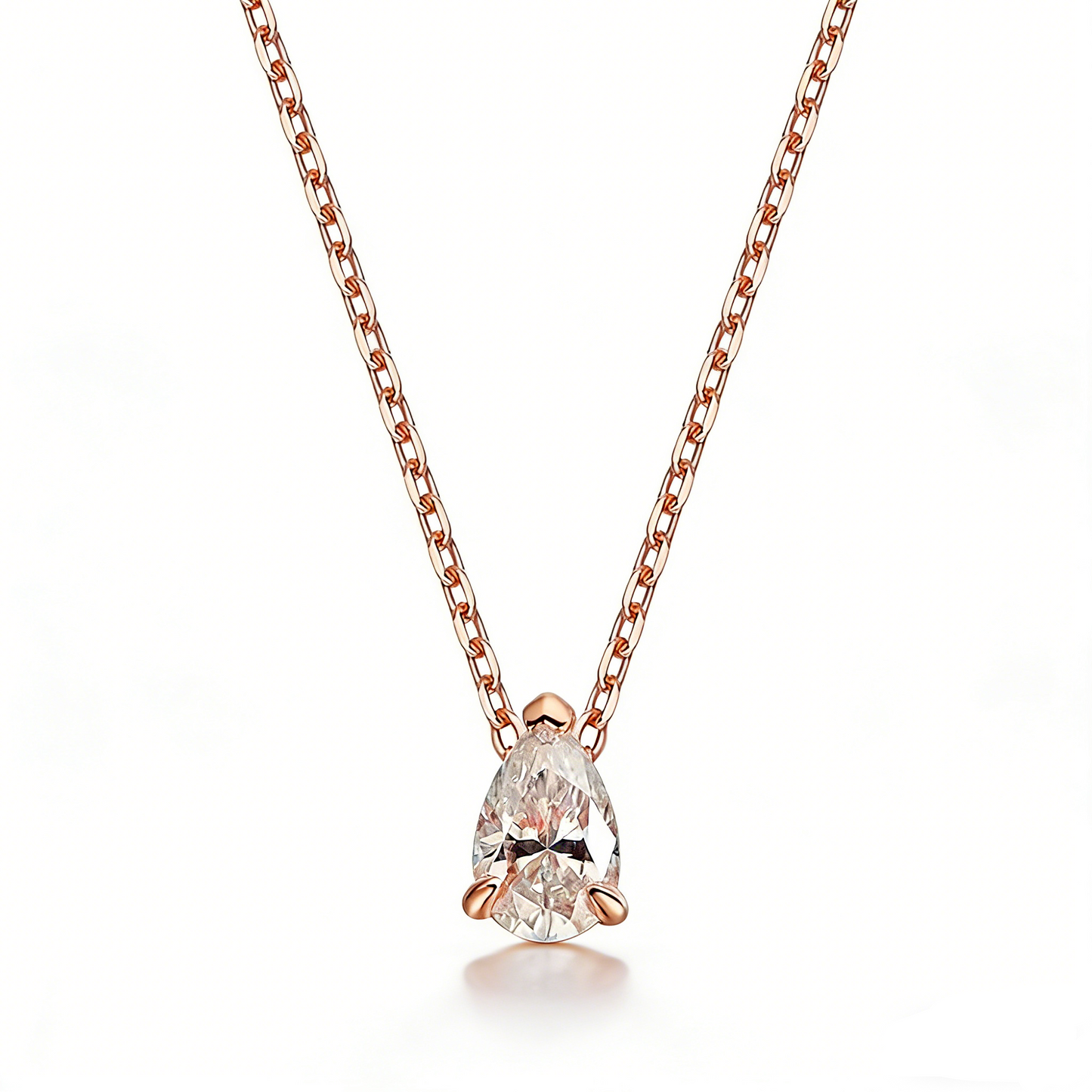 ElaraBond  Pear Cut Moissanite Pendant Necklace