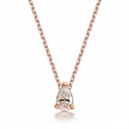 ElaraBond  Pear Cut Moissanite Pendant Necklace