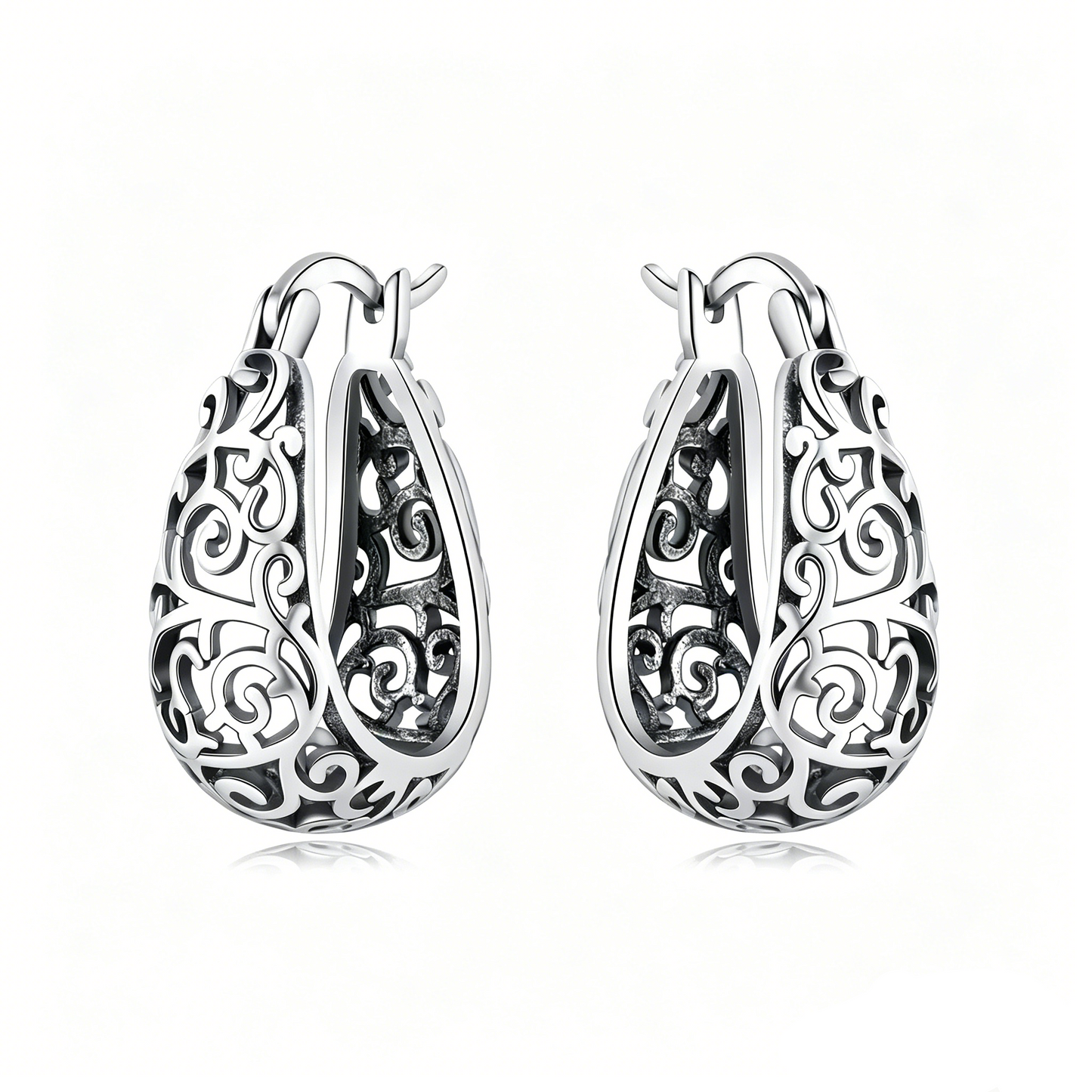 ElaraBond Branche Vintage Vine Hoop Earrings