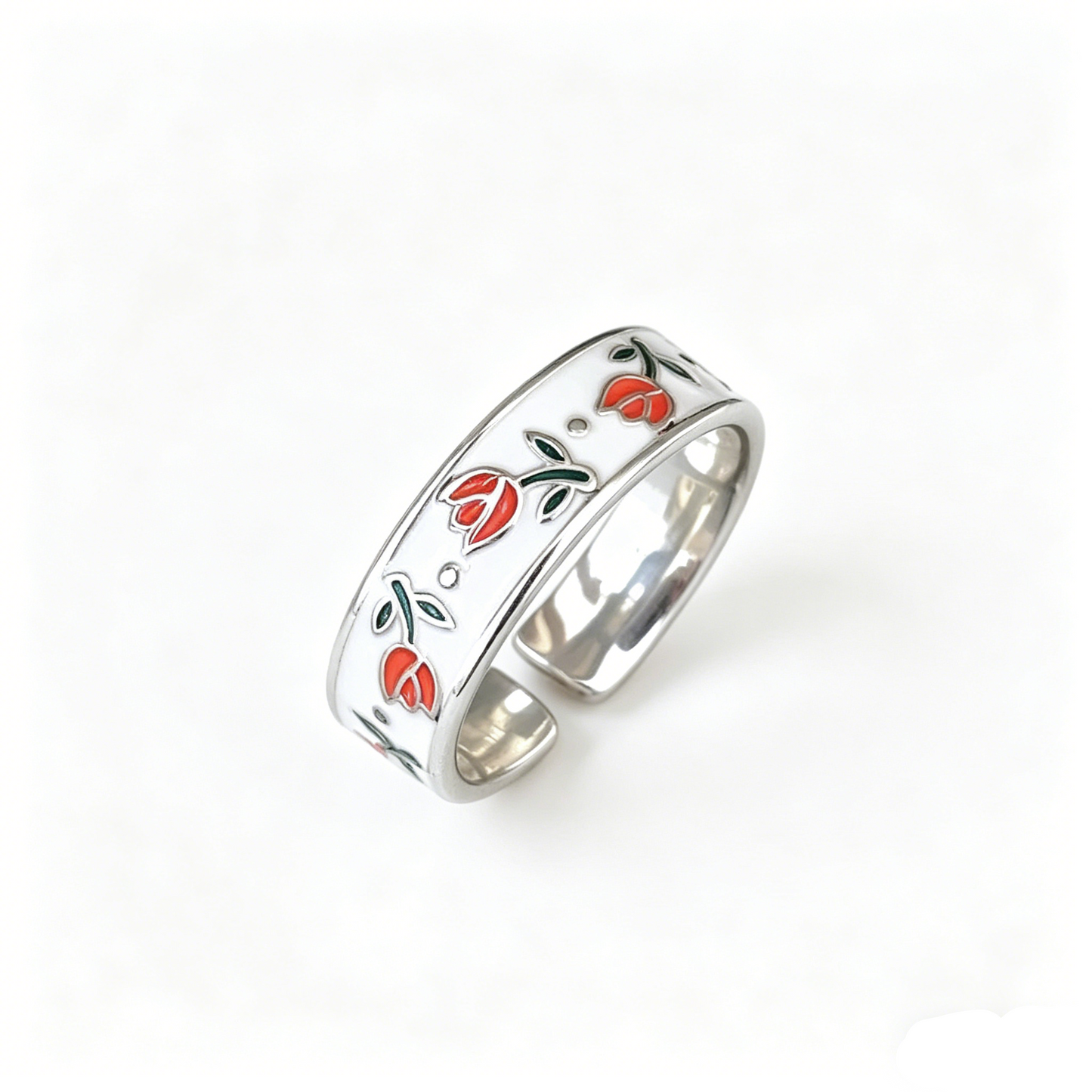 Elara Bond Fleur Enamel Tulip Ring