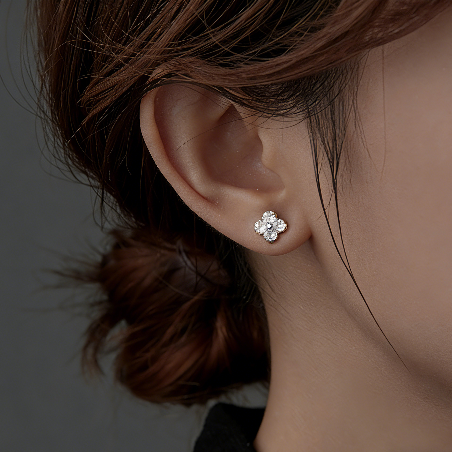 ElaraBond Clover Glow Pavé Zircon Studs
