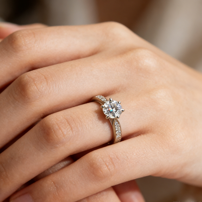 ElaraBond Classic Six-Prong Solitaire Ring