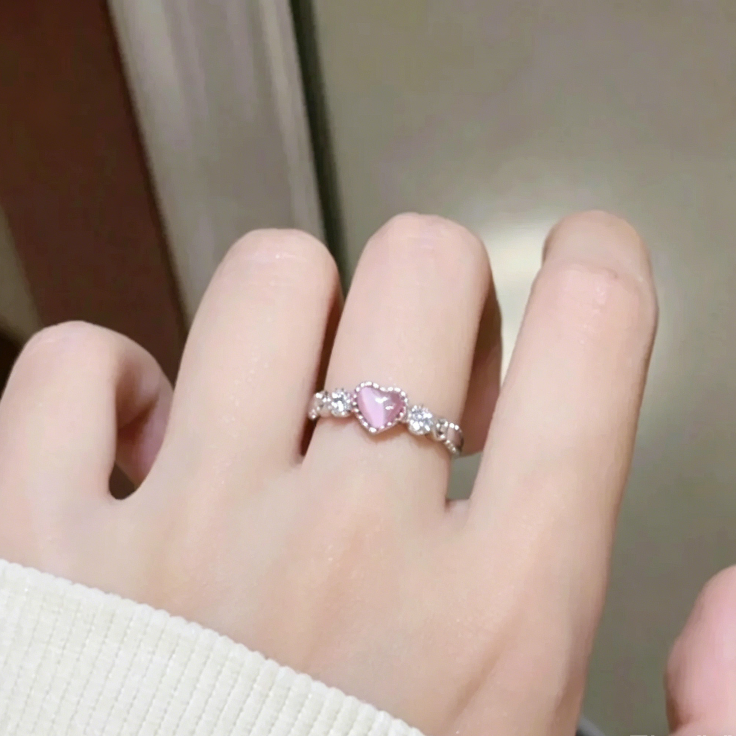 Elara Bond Rosé Crystal Heart Ring