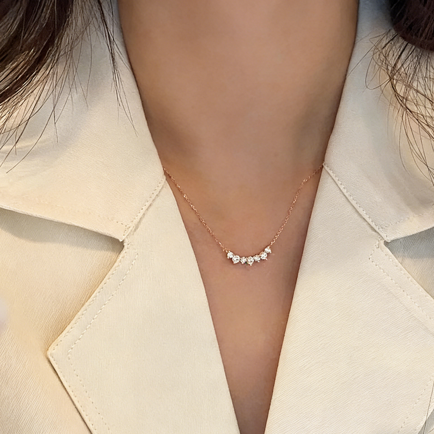 ElaraBond Lunar Glow Pavé CZ Crescent Necklace
