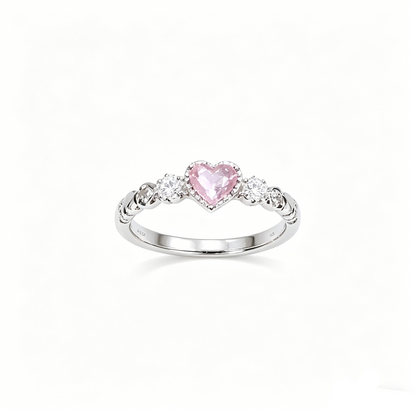 Elara Bond Rosé Crystal Heart Ring