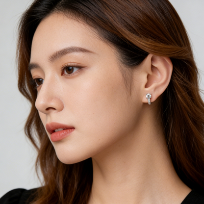 ElaraBond Bloom Crystal Flower Hoop Earrings