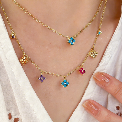 ElaraBond  Lucky Clover Pendant Necklace