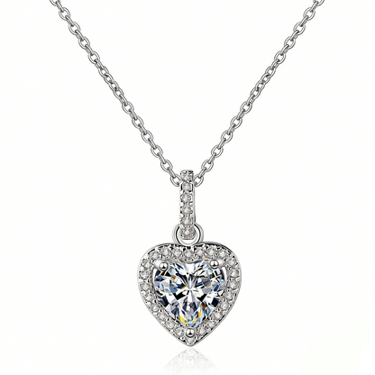 ElaraBond Forever Heart CZ Charm Pendant Necklace