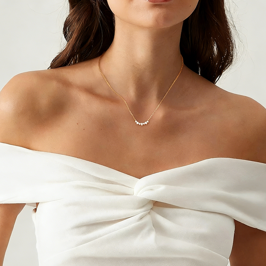 ElaraBond Lunar Glow Pavé CZ Crescent Necklace