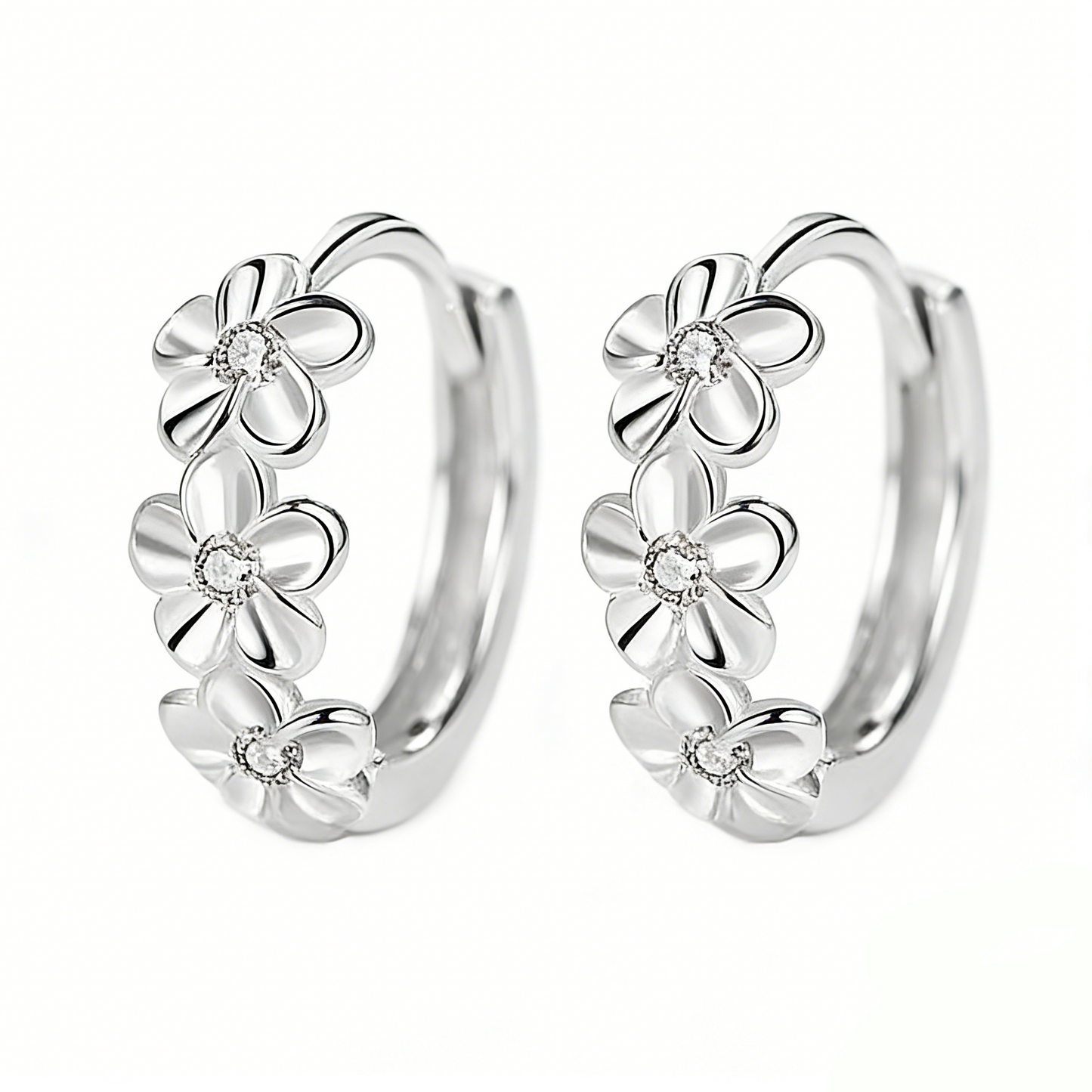 ElaraBond Petal Crystal Zircon Stud Earrings