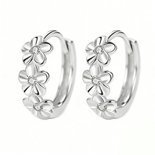 ElaraBond Petal Crystal Zircon Stud Earrings