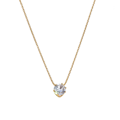 ElaraBond Dainty CZ Solitaire Necklace