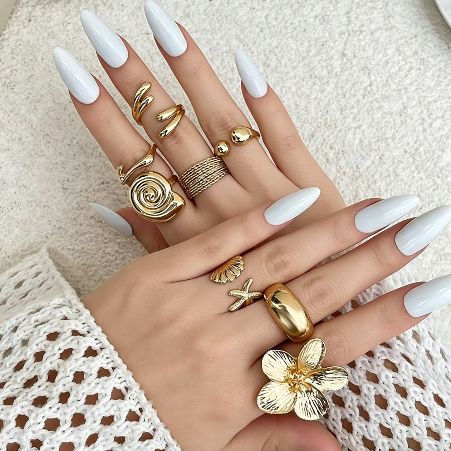 Elara Bond Soleil Bohemian Gold Ring Set