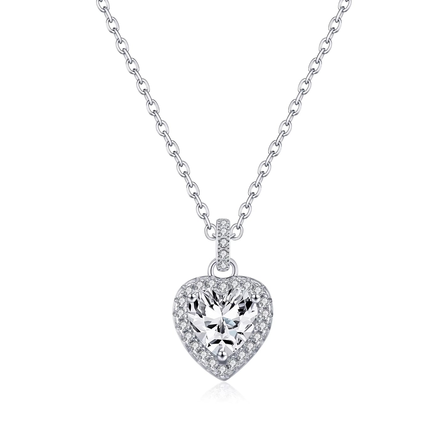 ElaraBond Eternal Love Pavé CZ Heart Necklace